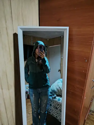 Chaqueta Lippi verde con capucha para mujer - miniatura 1