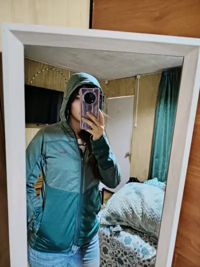 Chaqueta Lippi verde con capucha para mujer - miniatura 2
