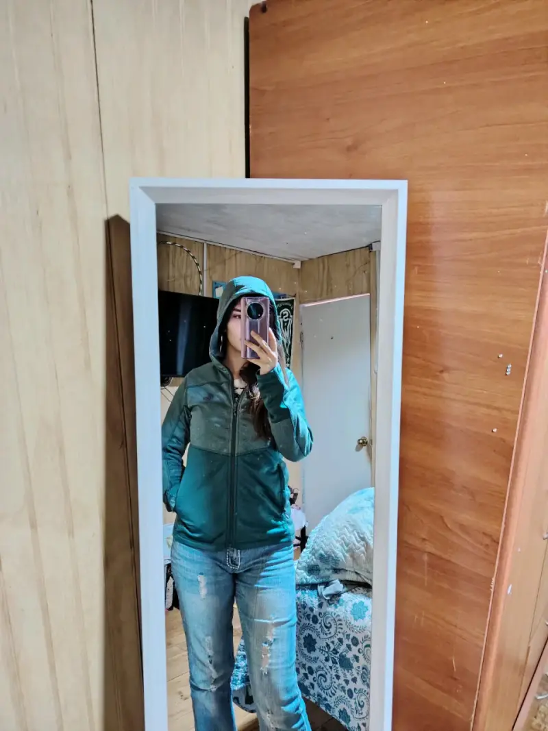 Chaqueta Lippi verde con capucha para mujer - 3