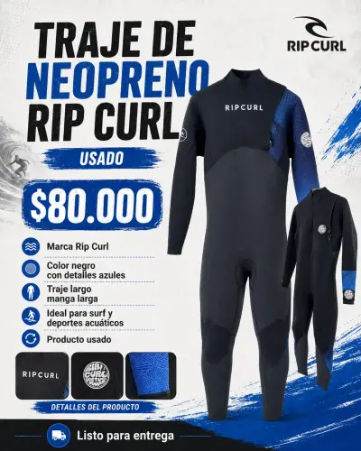 Traje de neopreno Rip Curl negro y azul - miniatura 1