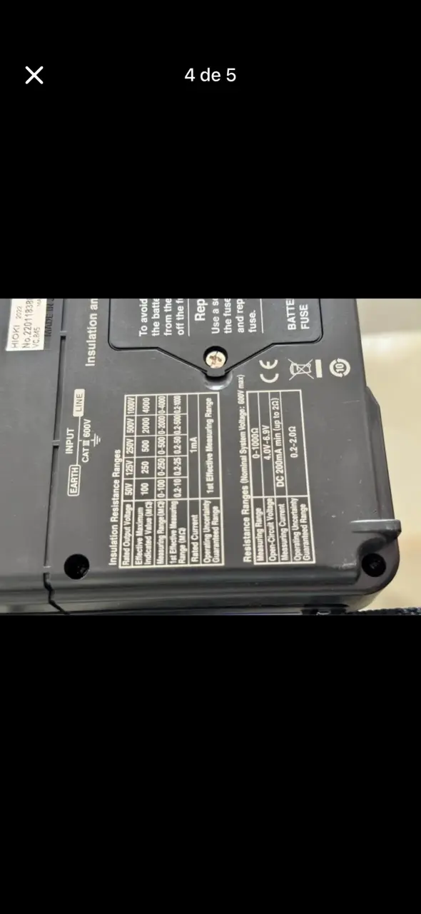 Megóhmetro digital Hioki IR4056 para mediciones eléctricas - 2