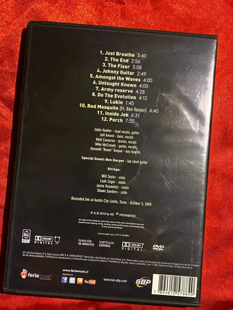 DVD Pearl Jam Live in Texas 2009 - 3