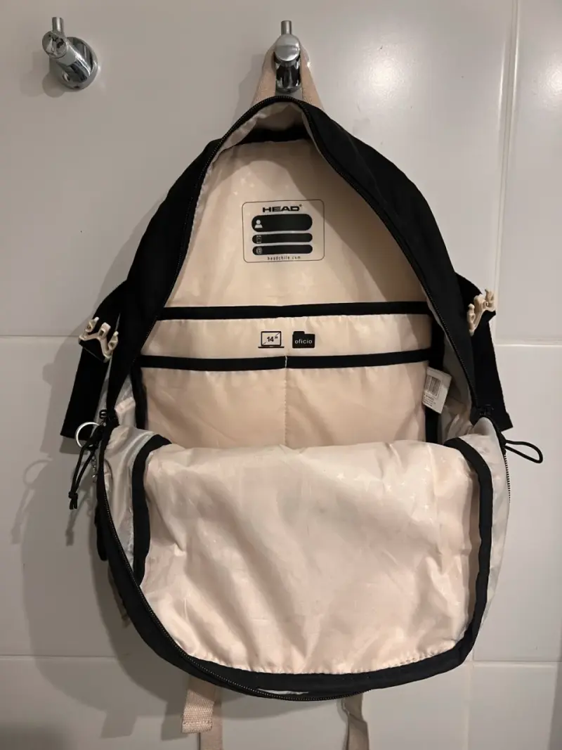 Mochila Head negra y beige con bolsillos - 3