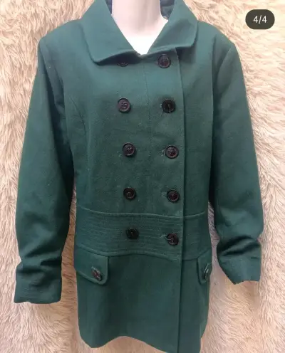 Abrigo verde oscuro de mujer - miniatura 2