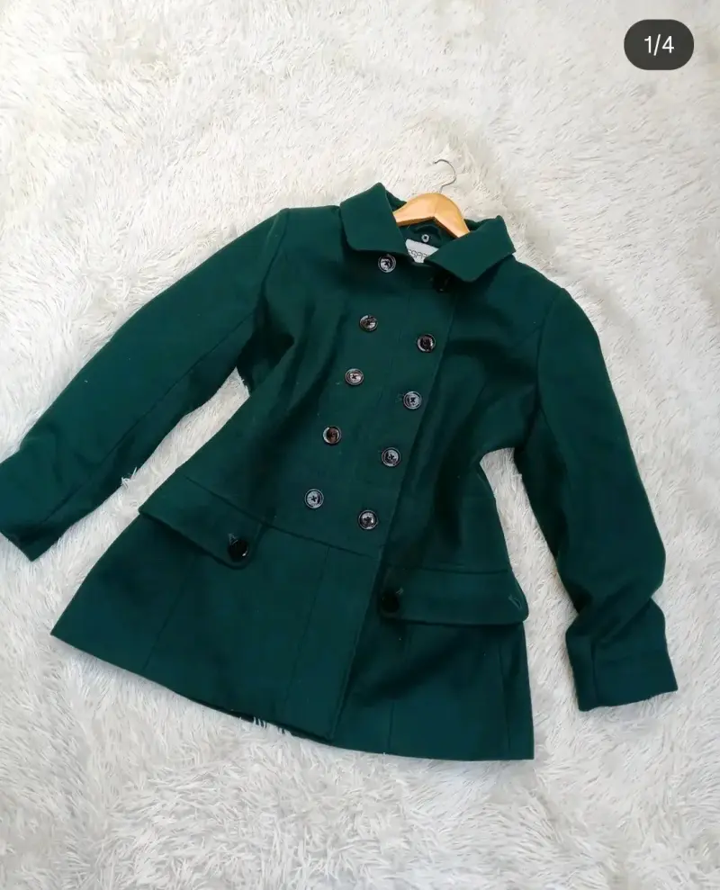 Abrigo verde oscuro de mujer - 3