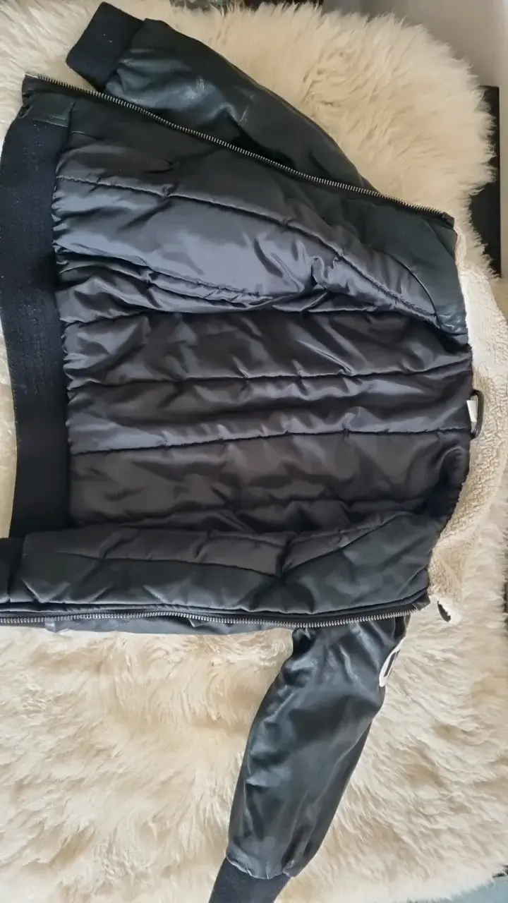 Chaqueta de cuero sintético con forro de lana - 5