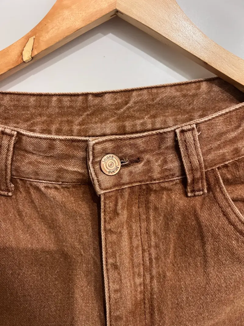 Jeans marrones de corte recto para mujer - 2