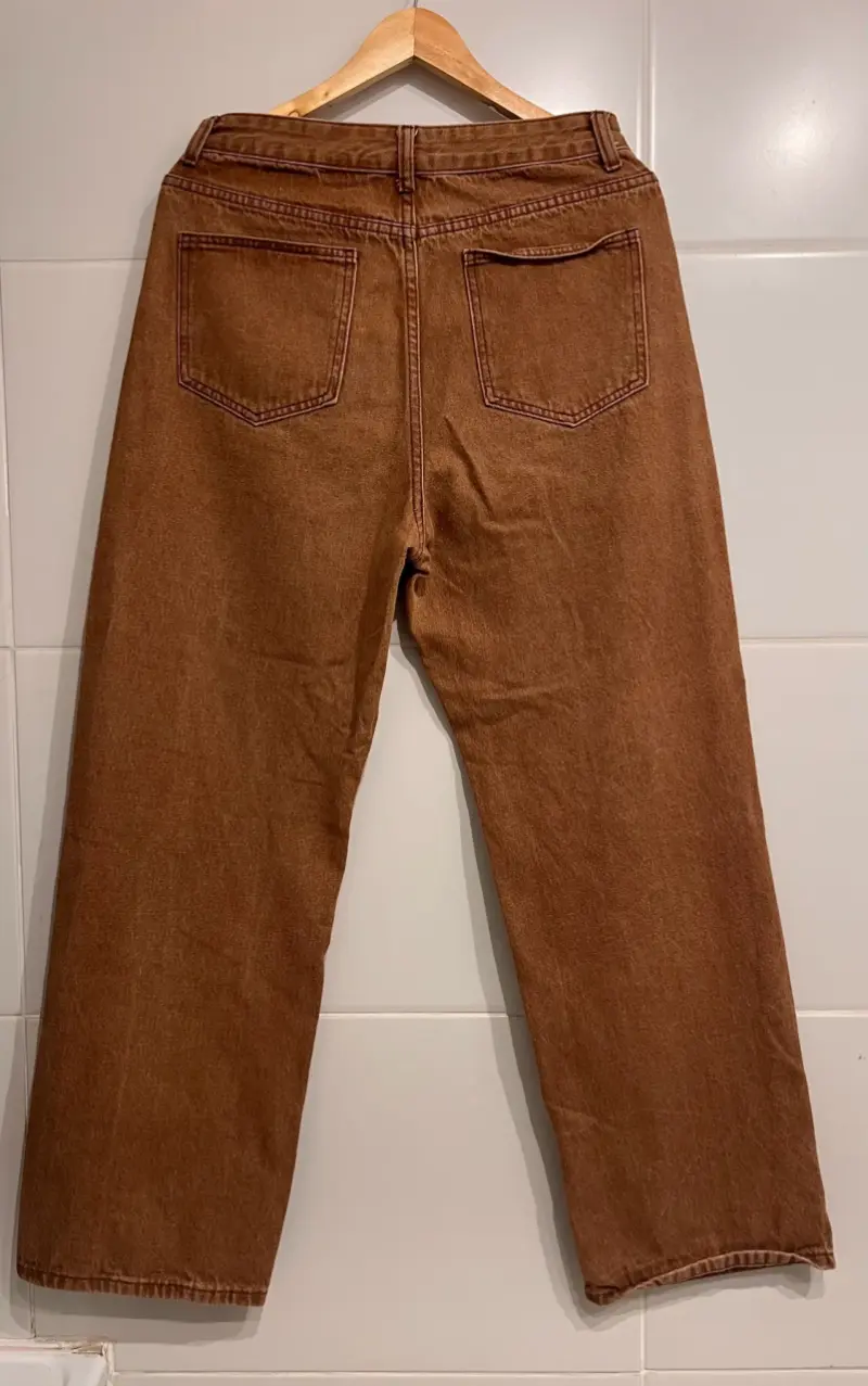 Jeans marrones de corte recto para mujer - 3