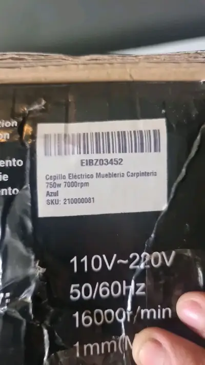 Cepillo Eléctrico Carpintería 750W Azul - miniatura 1