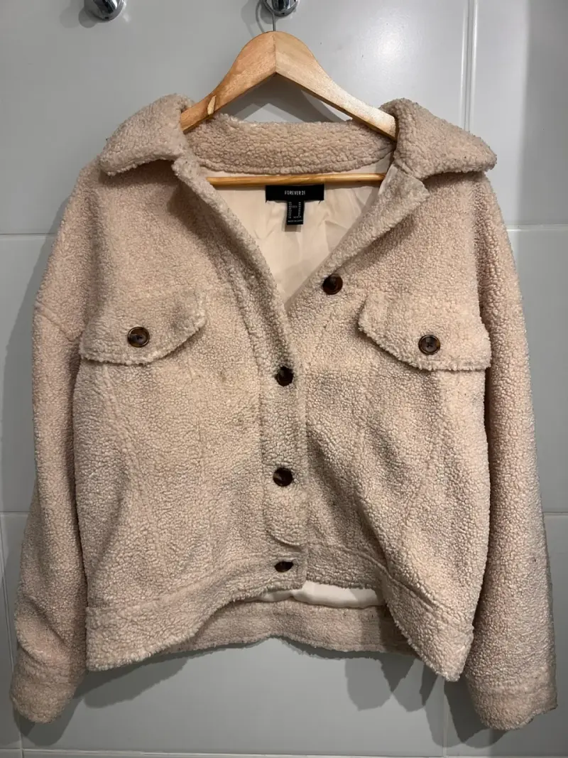 Chaqueta de lana sintética Forever 21 beige - 1