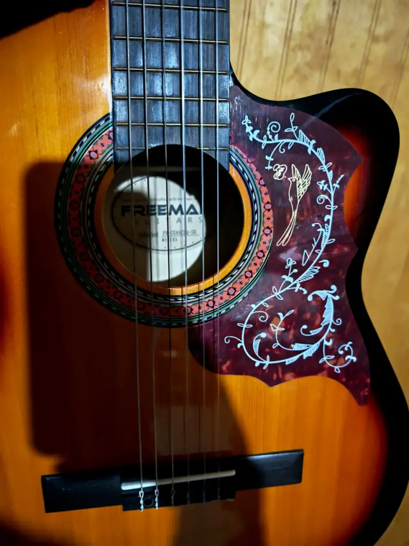 Guitarra clásica Freeman con diseño floral - 2