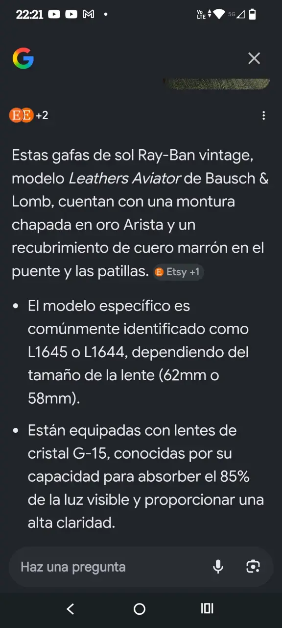 Gafas de sol Ray-Ban aviador vintage con estuche - 3