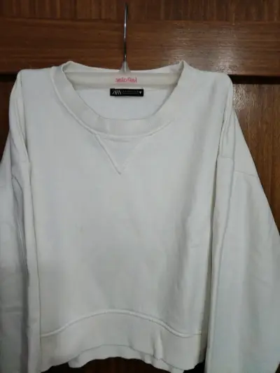 Polerón blanco Zara talla S - miniatura 2
