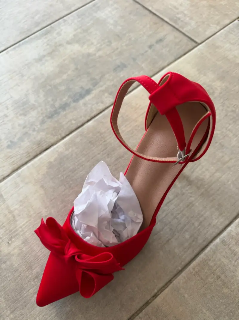 Zapatos de tacón rosa con lazo elegante - 6