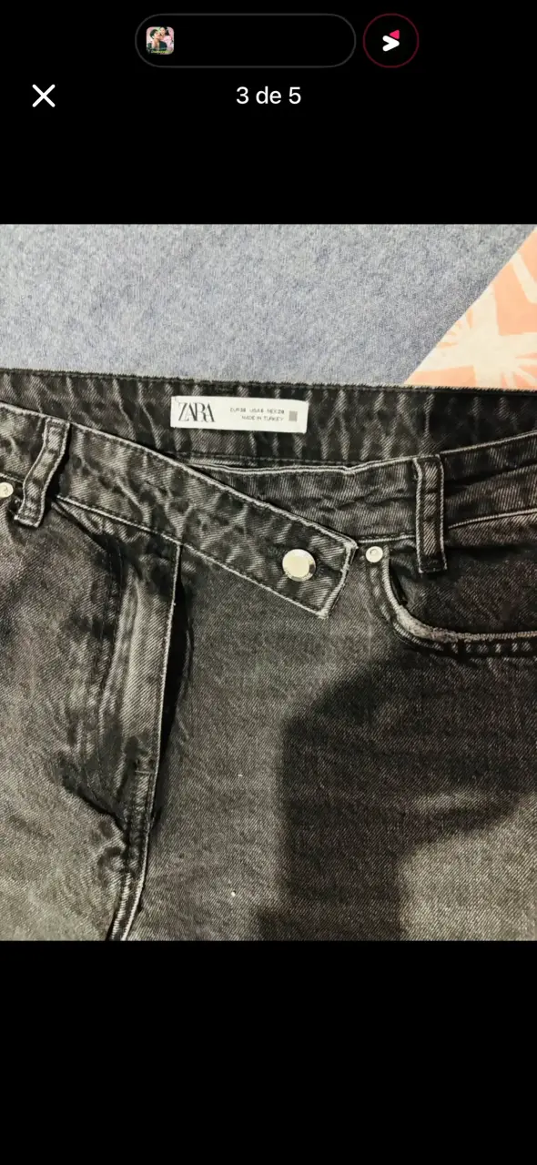 Jeans negros de mezclilla para hombre - 3