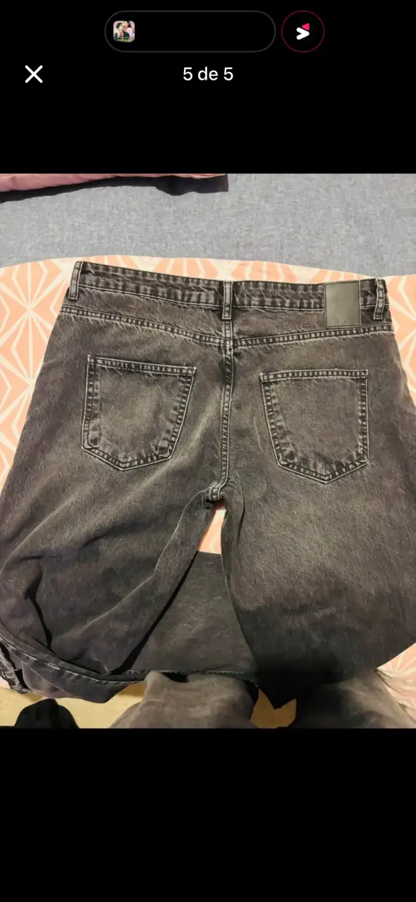 Jeans negros de mezclilla para hombre - 5