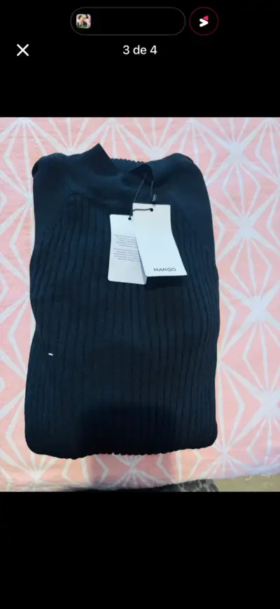 Vestido negro ajustado de manga larga - miniatura 3