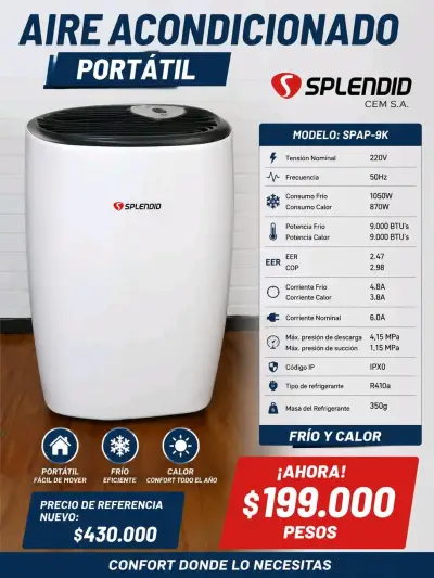 Aire acondicionado portátil Splendid SPAP-9K - miniatura 1