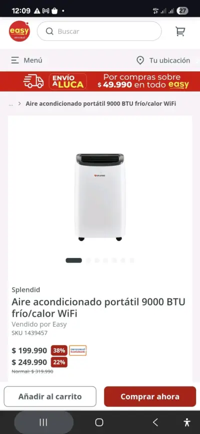 Aire acondicionado portátil Splendid SPAP-9K - miniatura 2