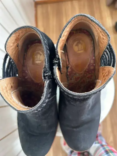 Botines de cuero negro para mujer - miniatura 3