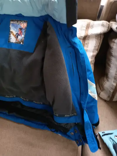 Chaqueta de esquí azul para niña - miniatura 2