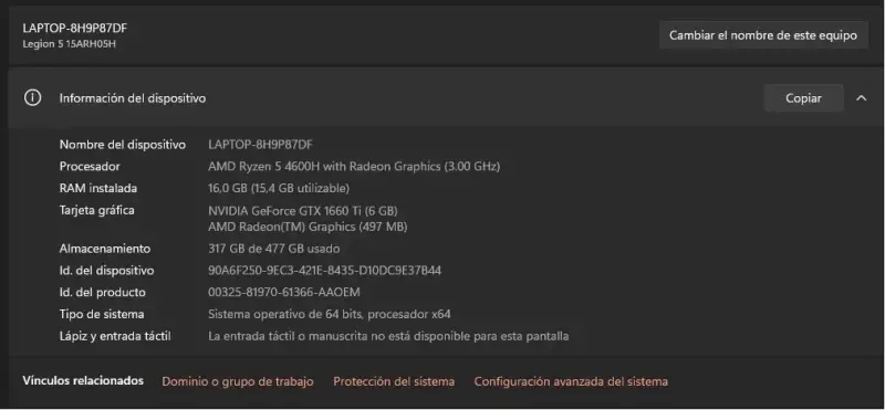 Laptop Lenovo Legion gaming potente - 5