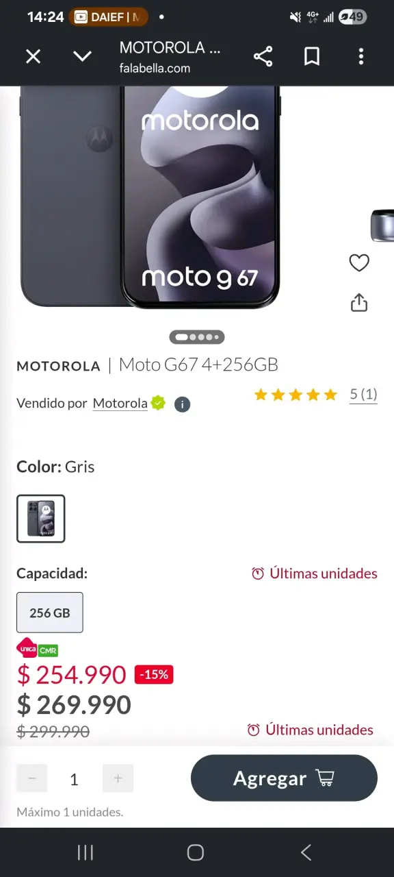 Smartphone Motorola Moto G67 nuevo - 3