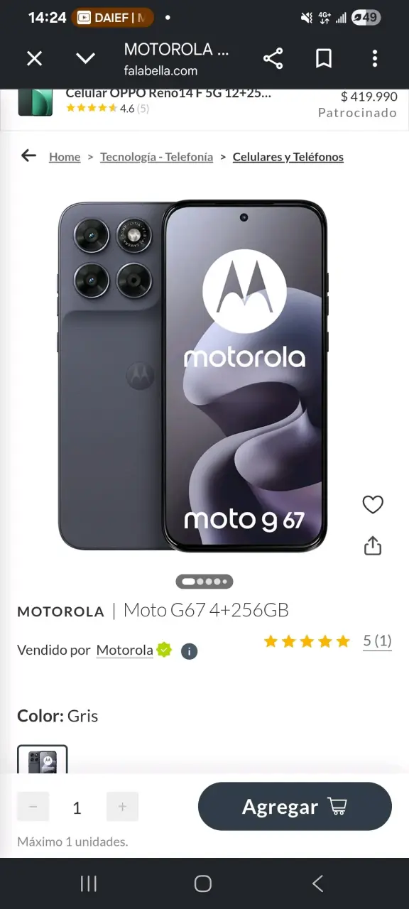 Smartphone Motorola Moto G67 nuevo - 4