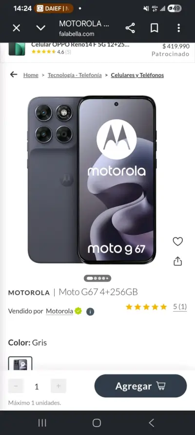 Smartphone Motorola Moto G67 nuevo - miniatura 4