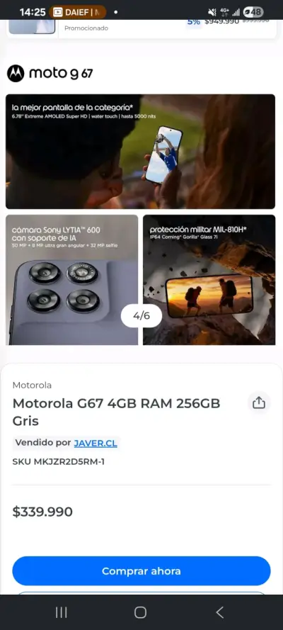 Smartphone Motorola Moto G67 nuevo - miniatura 5
