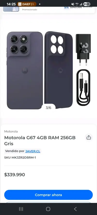 Smartphone Motorola Moto G67 nuevo - miniatura 6