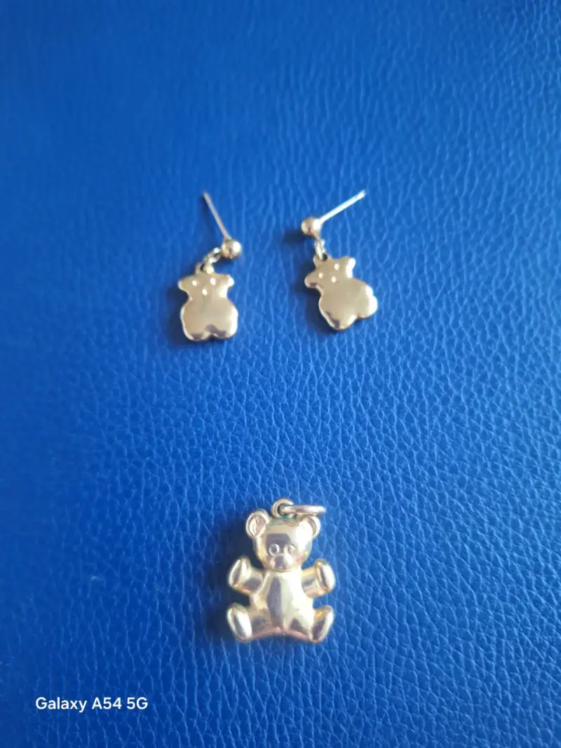Set de joyería de ositos en acero quirúrgico