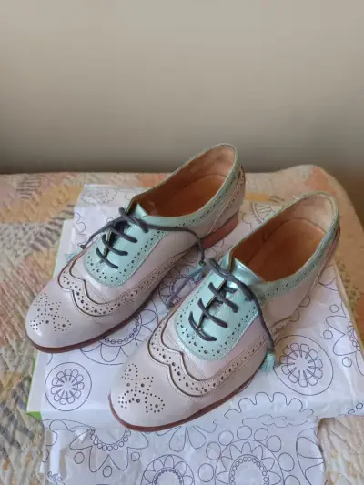 Zapatos Oxford bicolor de cuero - miniatura 1