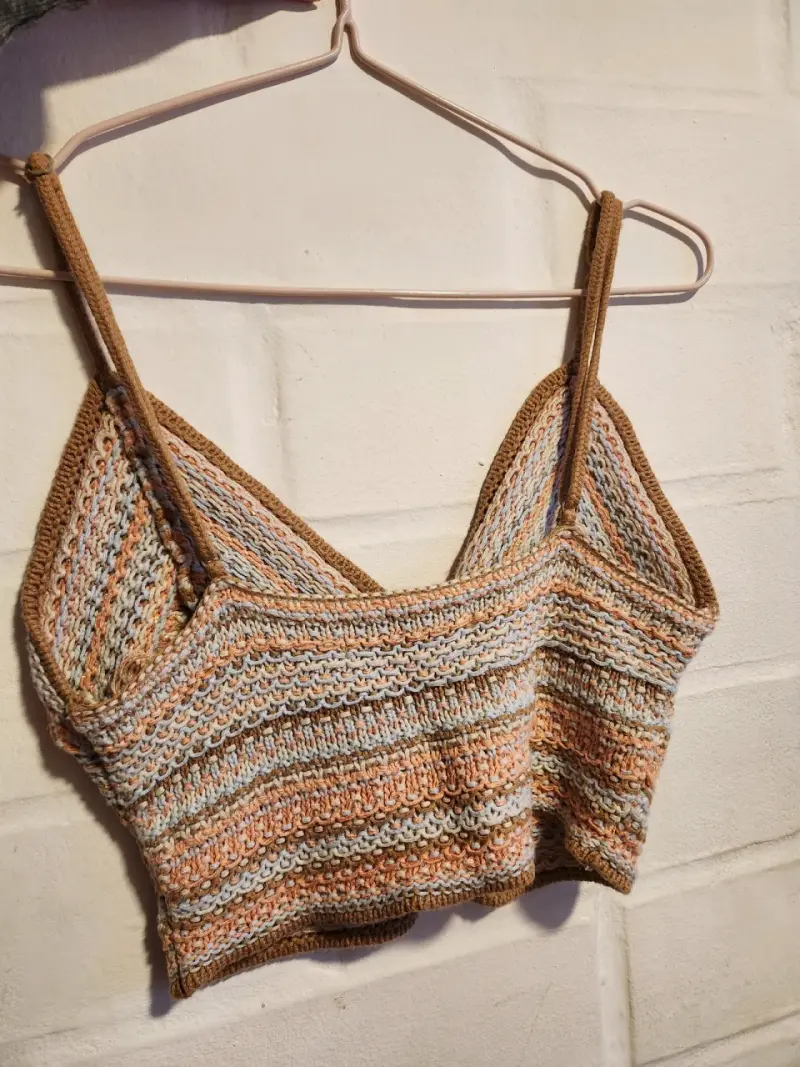 Top tejido a crochet multicolor - 2