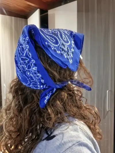 Pañuelo bandana azul estilo paisley - miniatura 1