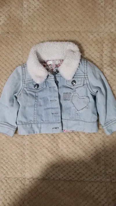 Chaqueta de mezclilla para niña con forro - miniatura 1