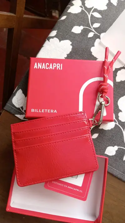 Billetera roja Anacapri con correa - miniatura 1