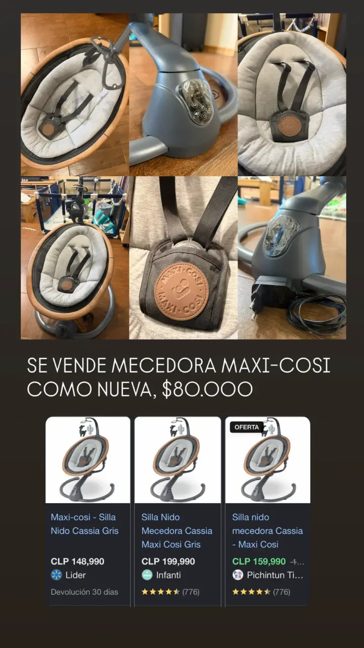 Mecedora Maxi-Cosi Cassia Gris como nueva - 1