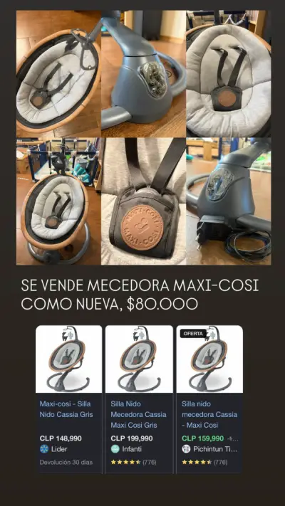 Mecedora Maxi-Cosi Cassia Gris como nueva - miniatura 1
