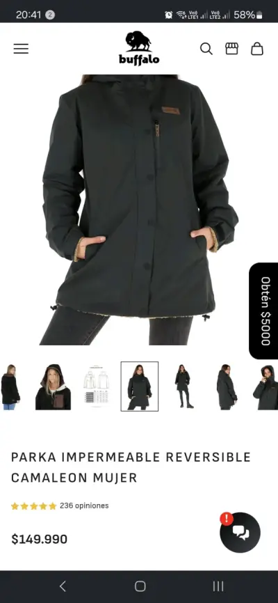 Chaqueta reversible impermeable y chiporro - miniatura 2