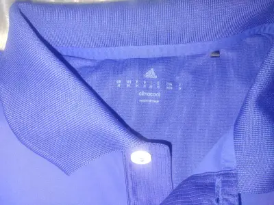 Polera polo Adidas azul con logo - miniatura 2