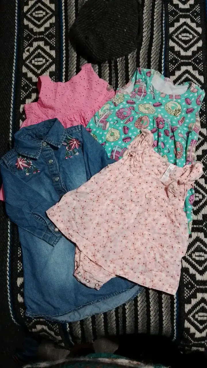 Lote de vestidos y blusa para niña 3- 6