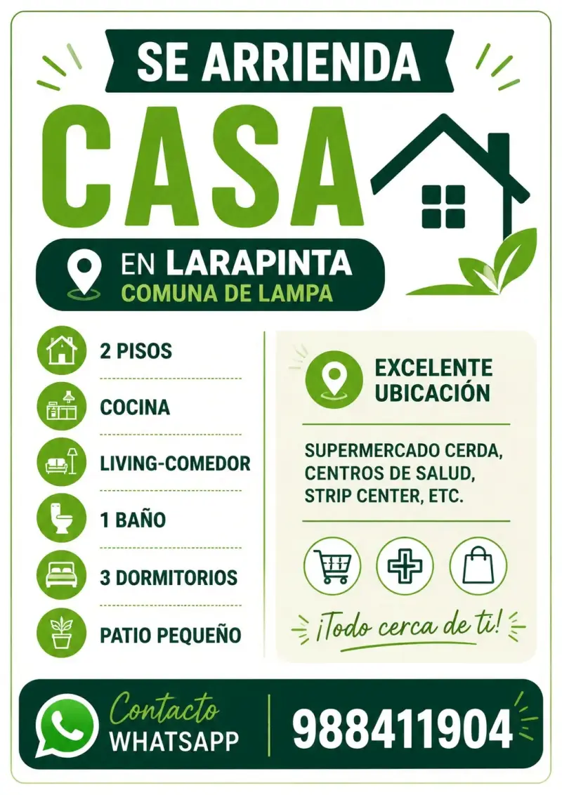 Arriendo en Lampa-Larapinta