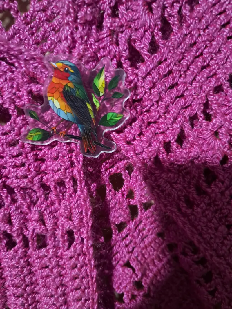 Chaleco tejido a crochet color morado - 2