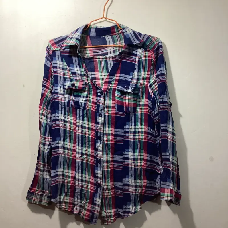 Camisa de cuadros multicolor para mujer