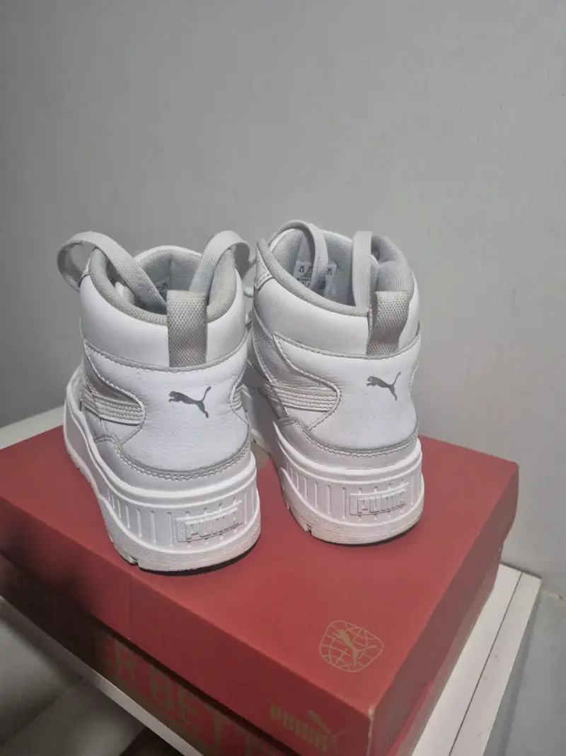 Zapatillas con caña Puma blancas - 4