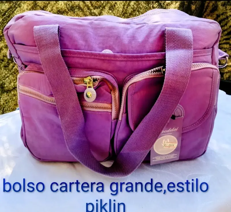 Bolso cartera grande estilo Piklin morado