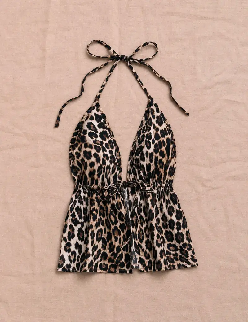Top de tirantes estampado leopardo