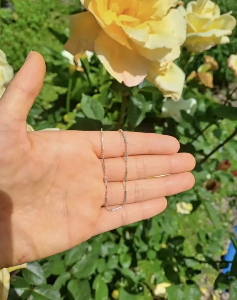 Cadena de plata delicada para mujer - 1