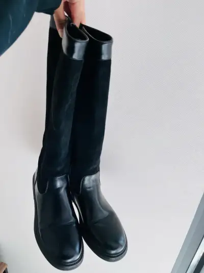 Botas negras de cuero Nine West - miniatura 2